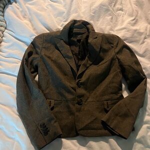 Ann Taylor Brown Blazer with Textured Finish